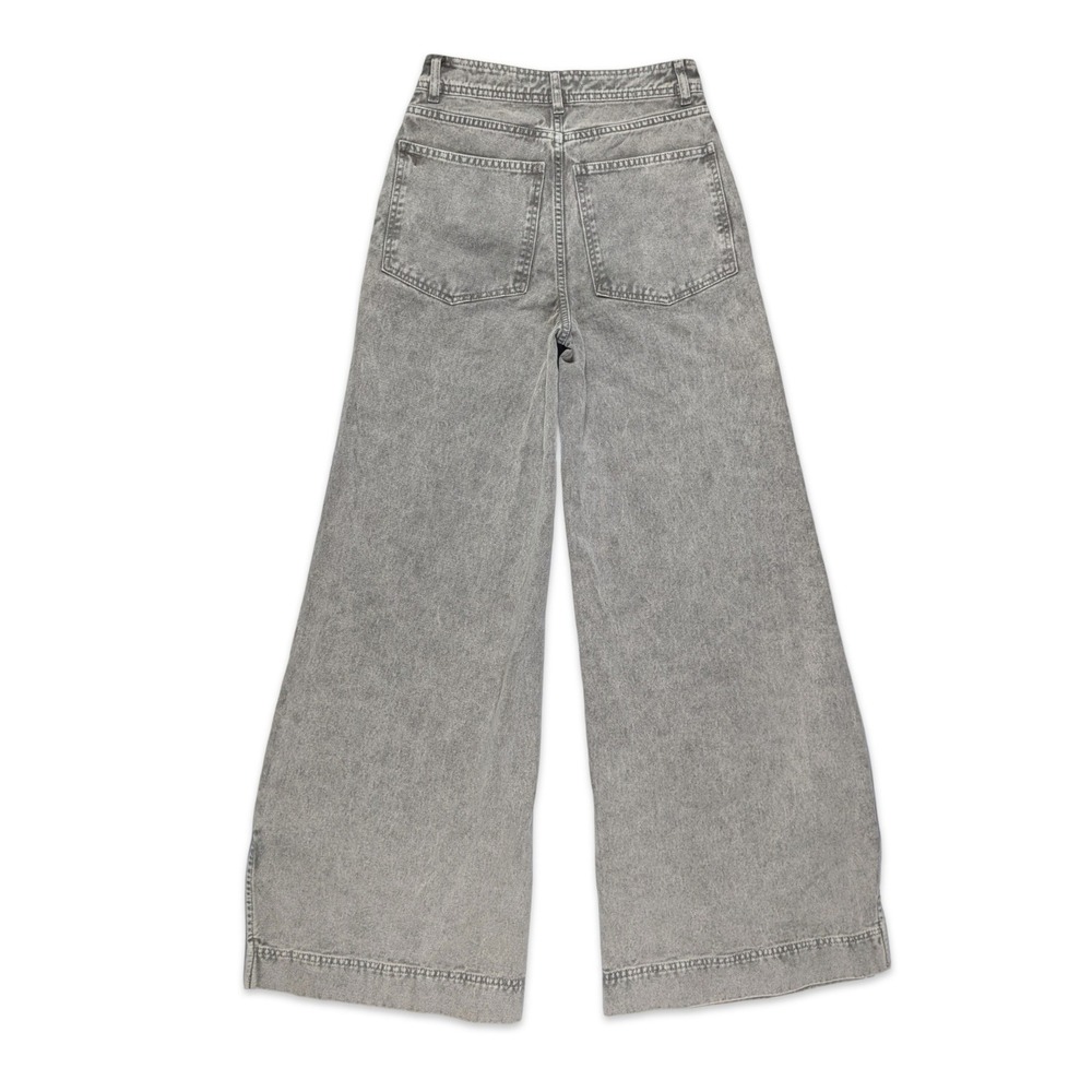 TOCCIN Eileen Wide Leg Denim Pants Desert Gray Side Slit Size 2 NWT $395 - Picture 5 of 14